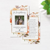 秋のフローラ金箔フレームフォト祈りの言葉カード (デスク)