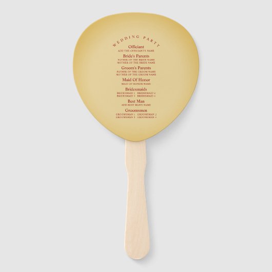 秋のフローラ高齢者金ゴールド結婚式 プログラム ハンドファン (裏面)