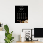 秋のフローラ黒水色表 ポスター (ホームオフィス)