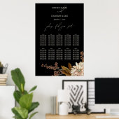 秋のフローラ黒水色表 ポスター (ホームオフィス)