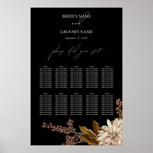 秋のフローラ黒水色表 ポスター (正面)