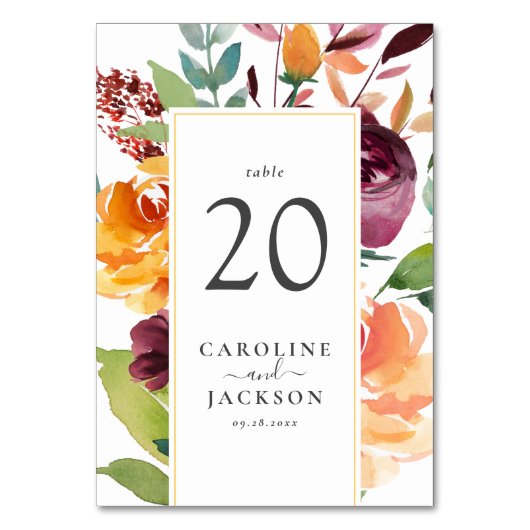 秋のフローラ テーブルナンバー (正面)