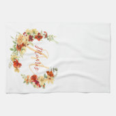 秋のフローラ パーソナライズされた キッチンタオル (横)