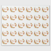 秋のフローラ パーソナライズされた ラッピングペーパー (フラット)