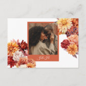 秋のフローラQRコードRSVP結婚のエンクロージャ エンクロージャーカード (裏面)