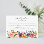 秋のフローラRSVPカードと食事の選択 招待状 (スタンド正面)