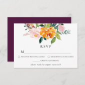 秋のフローラRSVPカード 出欠カード (正面/裏面)