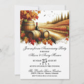 秋のブドウ園の記念日パーティー 招待状 (正面)