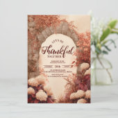 秋のブドウ園アーチ感謝祭ディナー 招待状 (スタンド正面)