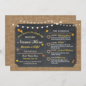 秋のブライダルシャワーのチョークの旅程のバチェロレッテ プログラム (正面/裏面)