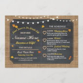 秋のブライダルシャワーのチョークの旅程のバチェロレッテ プログラム (正面)