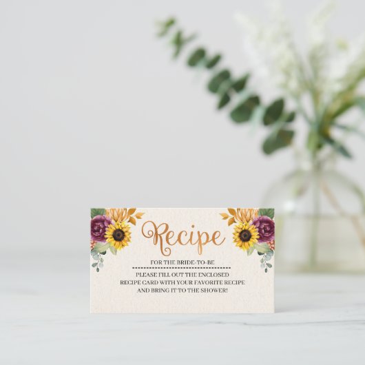 秋のブライダルシャワーのレシピのエンクロージャカード エンクロージャーカード (スタンド正面)