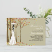 -秋のブライダルシャワーの招待状は恋に落ちます 招待状 (スタンド正面)