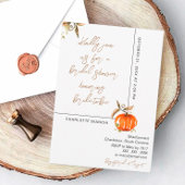 秋のブライダルシャワーウォーターカラーパンプキン 招待状