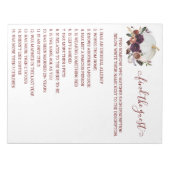 秋のブライダルシャワーパンプキンファクストゲスト ノートパッド (正面)