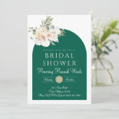 秋のブライダルシャワー招待状、エメラルドグリーン 招待状 (スタンド正面)