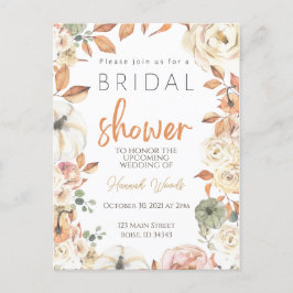 秋のブライダルシャワー招待状、オータムウェディングポスト ポストカード