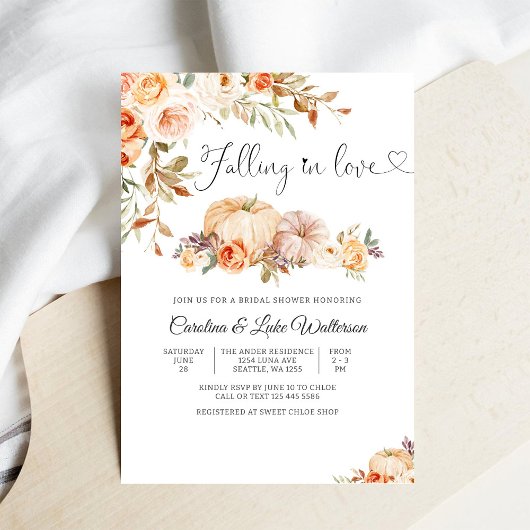 秋のブライダルシャワー招待状 招待状