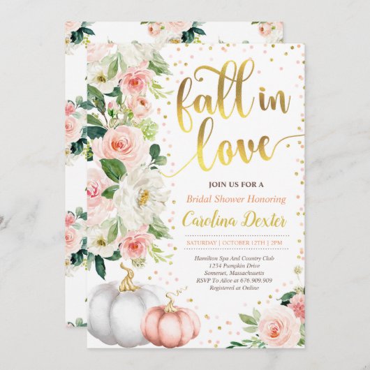 秋のブライダルシャワー招待状 秋に恋するシャワー 招待状 (正面/裏面)