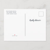 秋のブライダルシャワー秋ラヴシンプルウォーターカラー インビテーションポストカード (裏面)