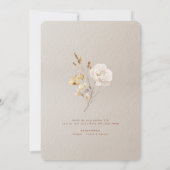 秋のブライダルシャワー ドレス 招待状 花モチーフ (裏面)