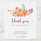 秋のブライダルシャワー　パンプキンスクリプト　サンキューラベル ワインラベル (シングルラベル)