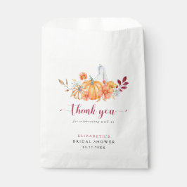 秋のブライダルシャワー パンプキンスクリプト サンクス フェイバーバッグ