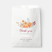 秋のブライダルシャワー パンプキンスクリプト 感謝 フェイバーバッグ (正面)