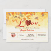 秋のブライダルシャワー ラスティック 秋に恋して 招待状 (正面)