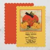 秋のブライダルシャワー 招待状 (正面/裏面)