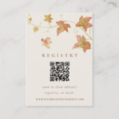 秋のブライダルシャワーQRコード エンクロージャーカード (正面)