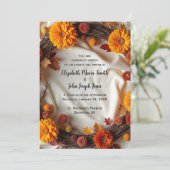 秋のブライダルリースの招待状 招待状 (スタンド正面)