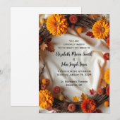 秋のブライダルリースの招待状 招待状 (正面/裏面)