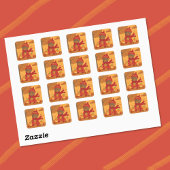 秋のブラウンベアキッズシール スクエアシール