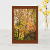 秋のブランクのメッセージカードのウィスコンシンの森林 カード (黄色い花)
