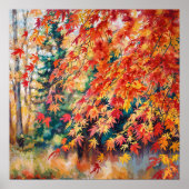 秋のブランチ – 自然イラストレーションスタイル ポスター (正面)