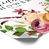 秋のブリスブライダルシャワーウェルカムサイン ポスター (角)