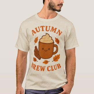 秋のブリュークラブ – パンプキンスパイスラテデザイン Tシャツ