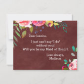 秋のブルゴーニュが私のメイド・オブ・オーナー(花嫁付き添い人) 招待状 (裏面)