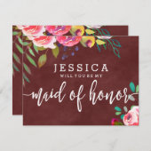 秋のブルゴーニュが私のメイド・オブ・オーナー(花嫁付き添い人) 招待状 (正面/裏面)