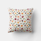 秋のブルゴーニュとオレンジのフローラベビー誕生統計 クッション (裏面)