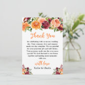 秋のブルゴーニュとオレンジ結婚フローラ サンキューカード (スタンド正面)