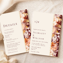 秋のブルゴーニュモダンモノグラ結婚ムの全てが一つになった 招待状