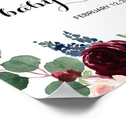 秋のブルゴーニュ素朴ーベビーシャワーへようこそ ポスター (角)