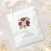 秋のブルゴーニュ結婚ーの花 フェイバーバッグ (クリップ留めされた状態)