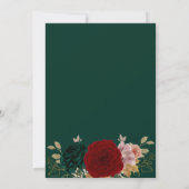 秋のブルゴーニュ緑の赤ちゃんシャワー 招待状 (裏面)