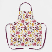 秋のブルゴーニュ金ゴールド野草模様 エプロン (正面)