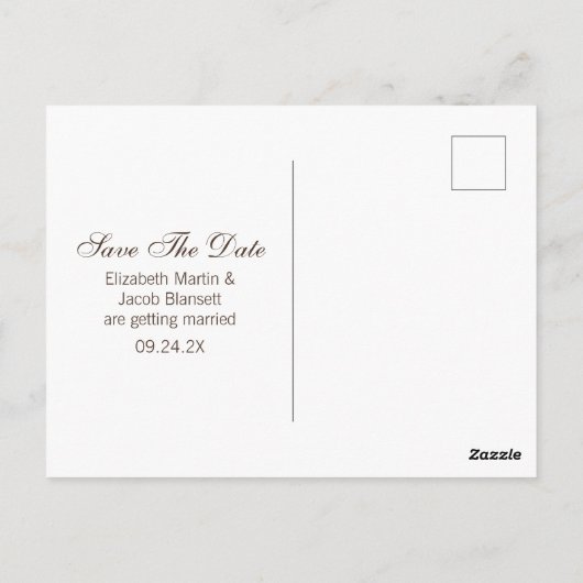 秋のブルーカボチャの手押し車の日付を保存 ポストカード (裏面)