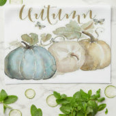 秋のブルーパンプキンキッチンエプロン キッチンタオル (折り畳み)