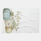 秋のブルーパンプキンキッチンエプロン キッチンタオル (横)